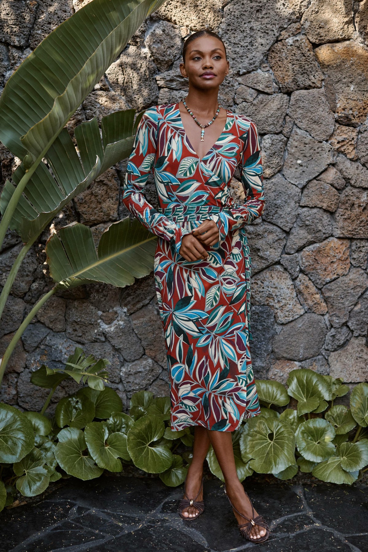 THE JANIE FAVORITE RUCHED SLEEVE WRAP DRESS