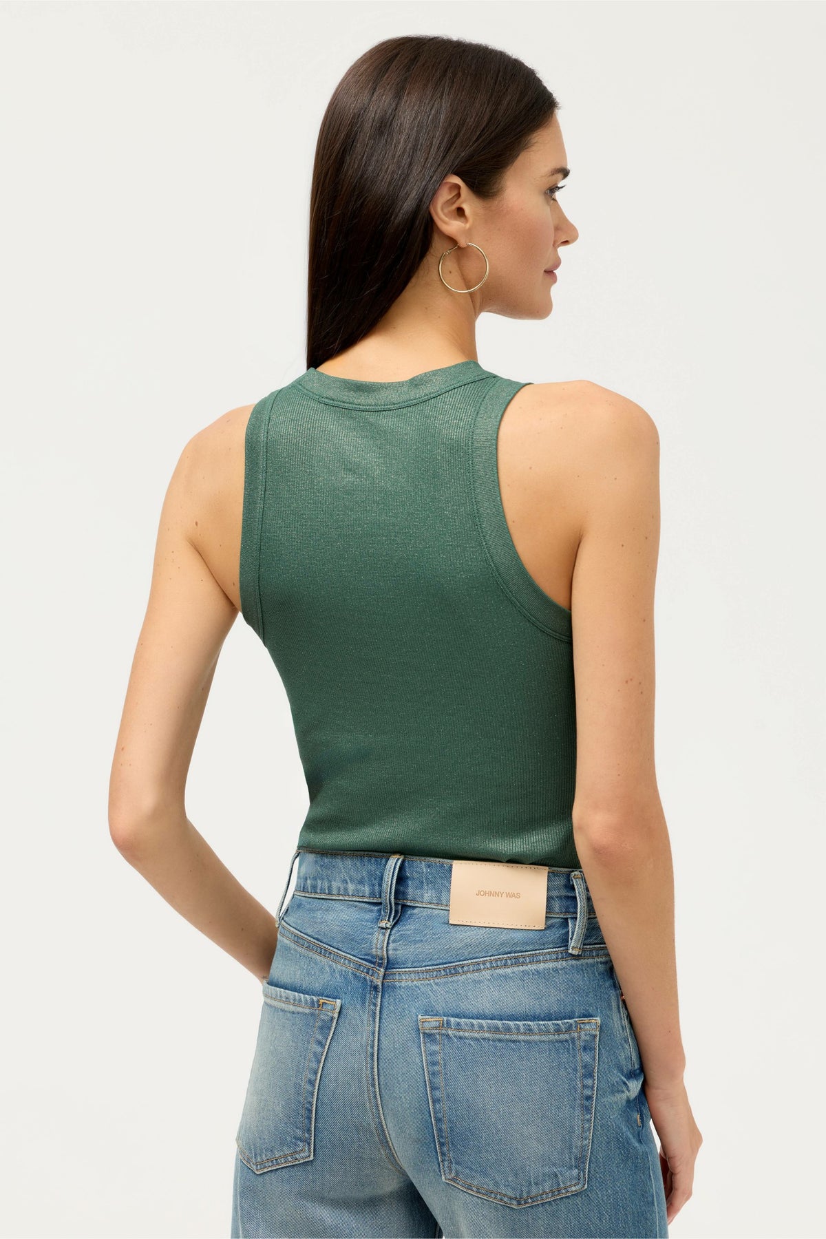 ESSENTIALS METALLIC BABY RIB CREWNECK TANK