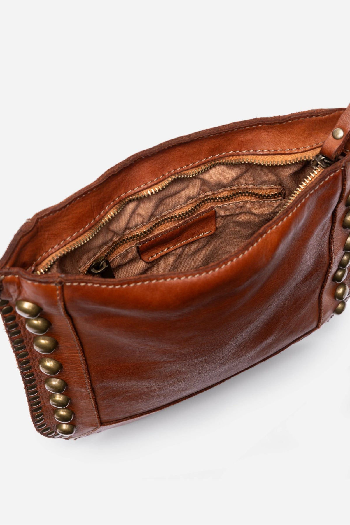 ITALIAN LEATHER STUDDED CROSSBODY
