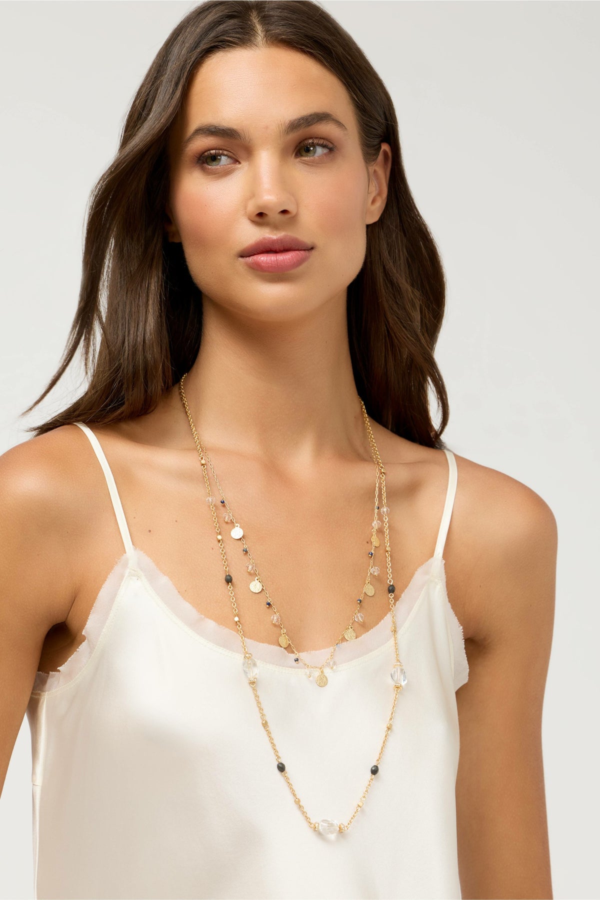 TWO STRAND MULTI BEAD NECKLACE