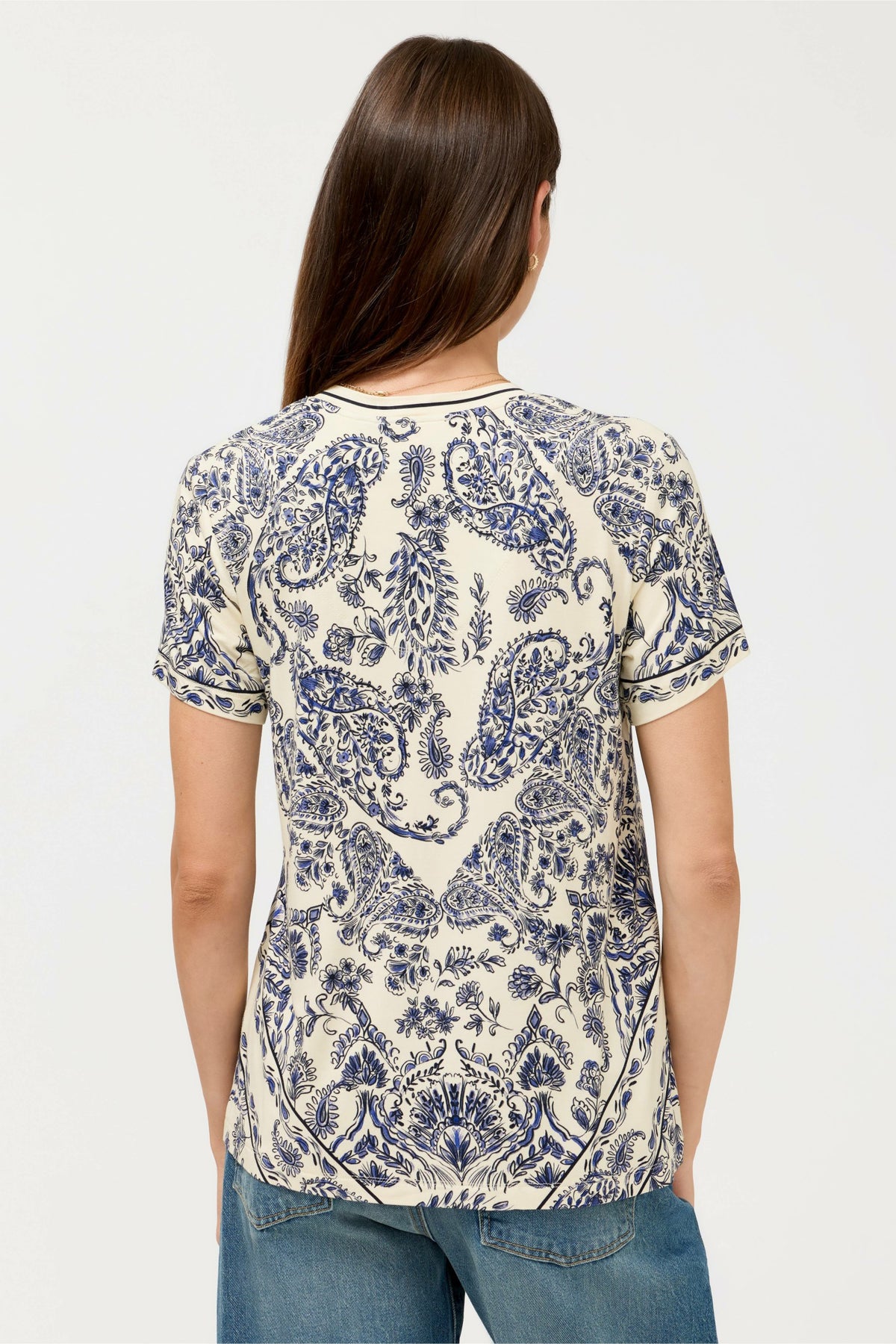 The Janie Favorite Short Sleeve V-Neck Swing Tee