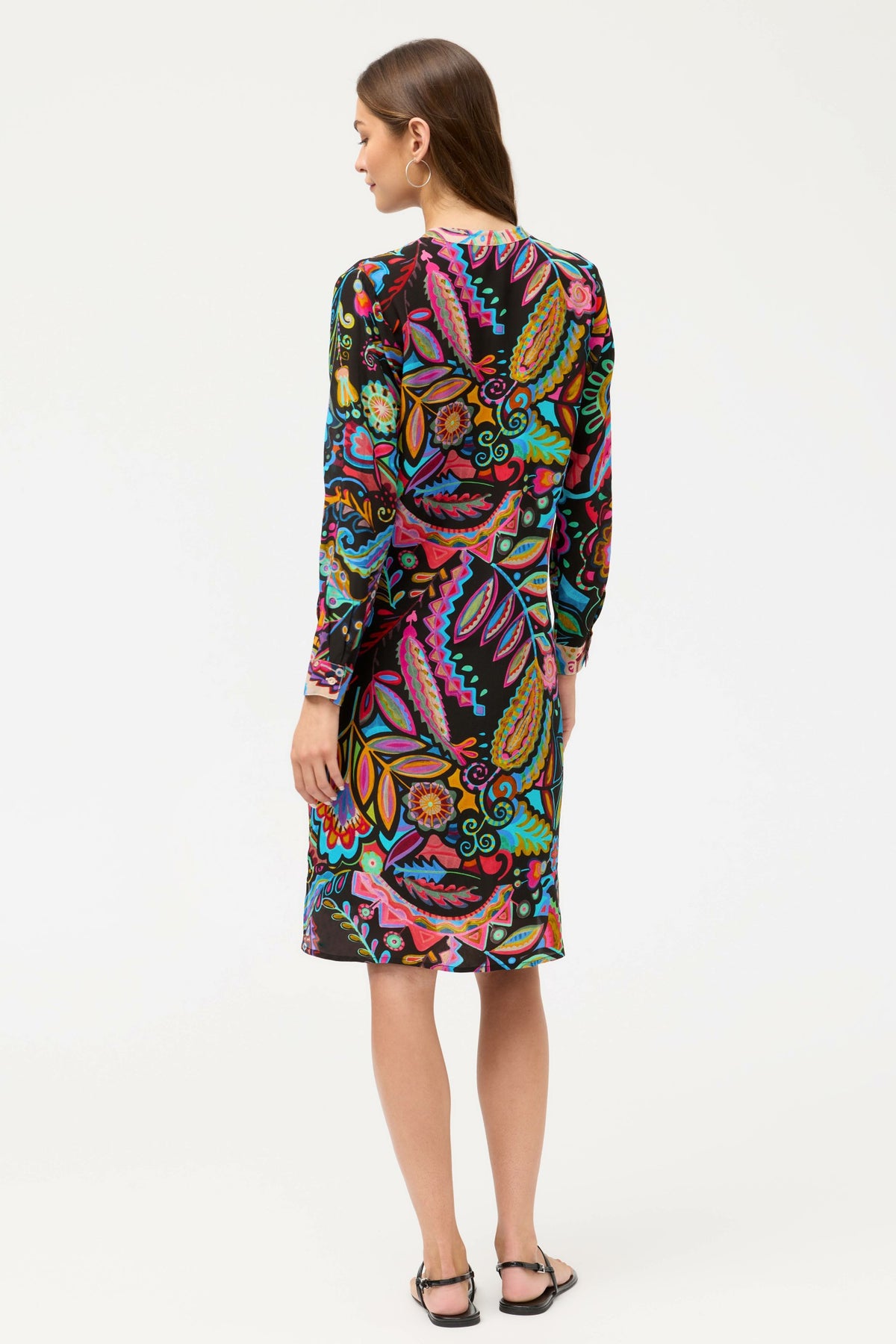 MANDARIN COLLAR SHIRT DRESS