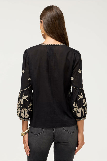 SCALLOP SLEEVE BLOUSE