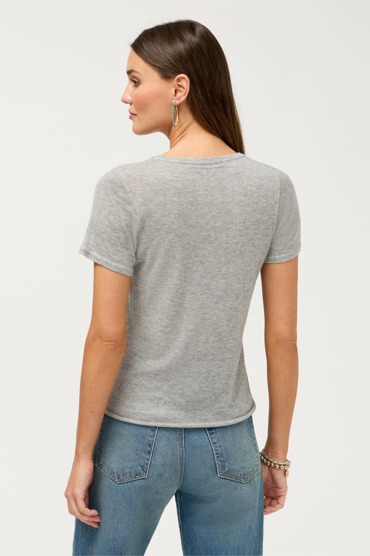 CASHMERE SHORT SLEEVE CREWNECK