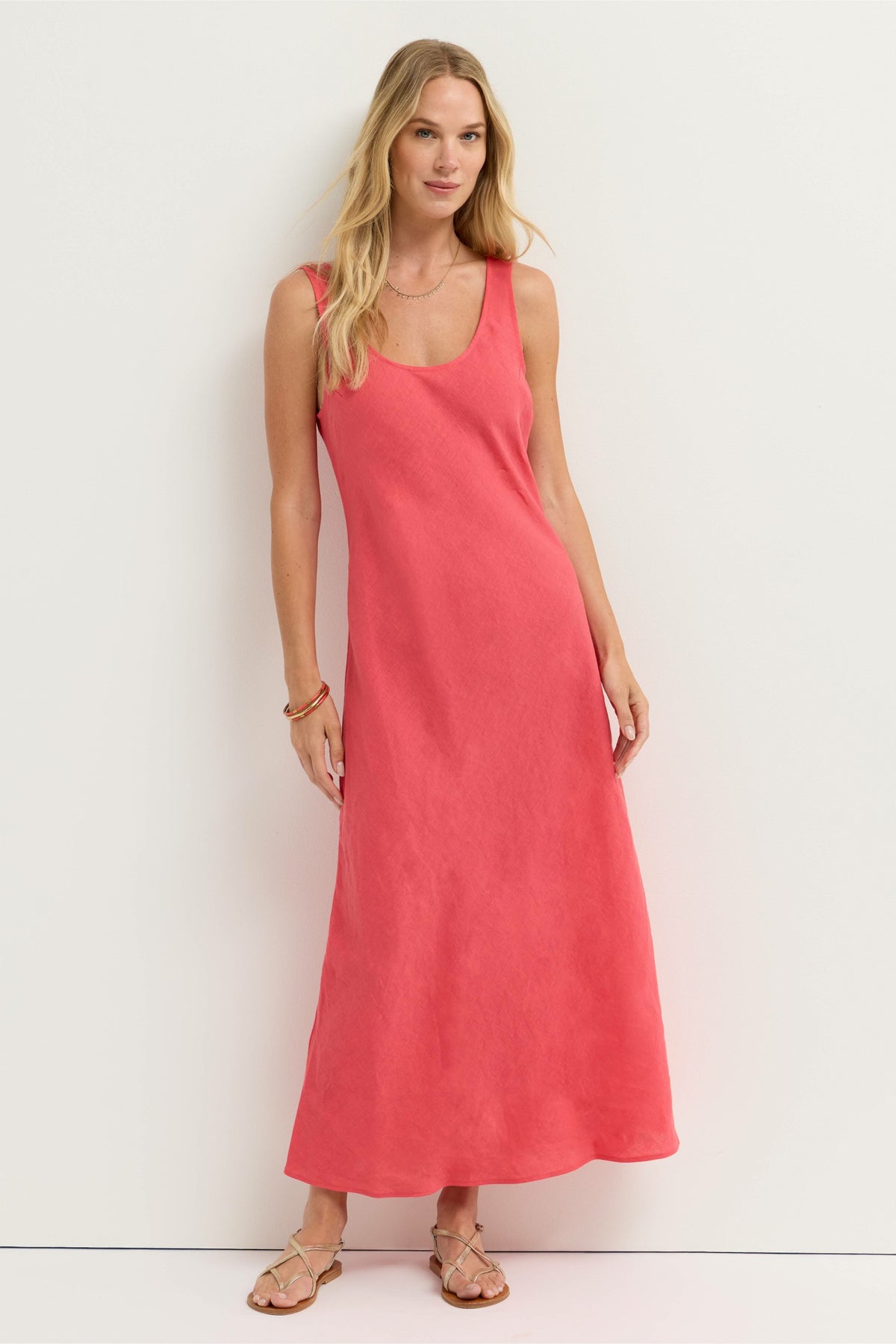 LINEN BIAS TANK DRESS
