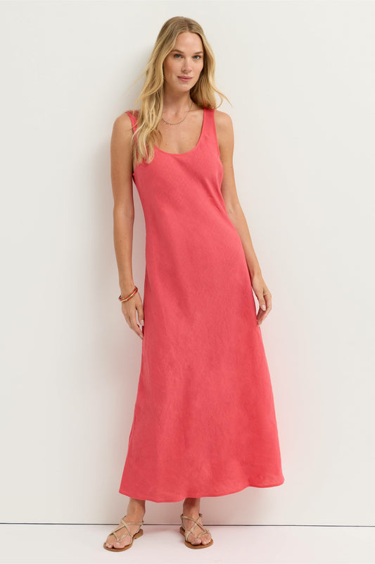LINEN BIAS TANK DRESS