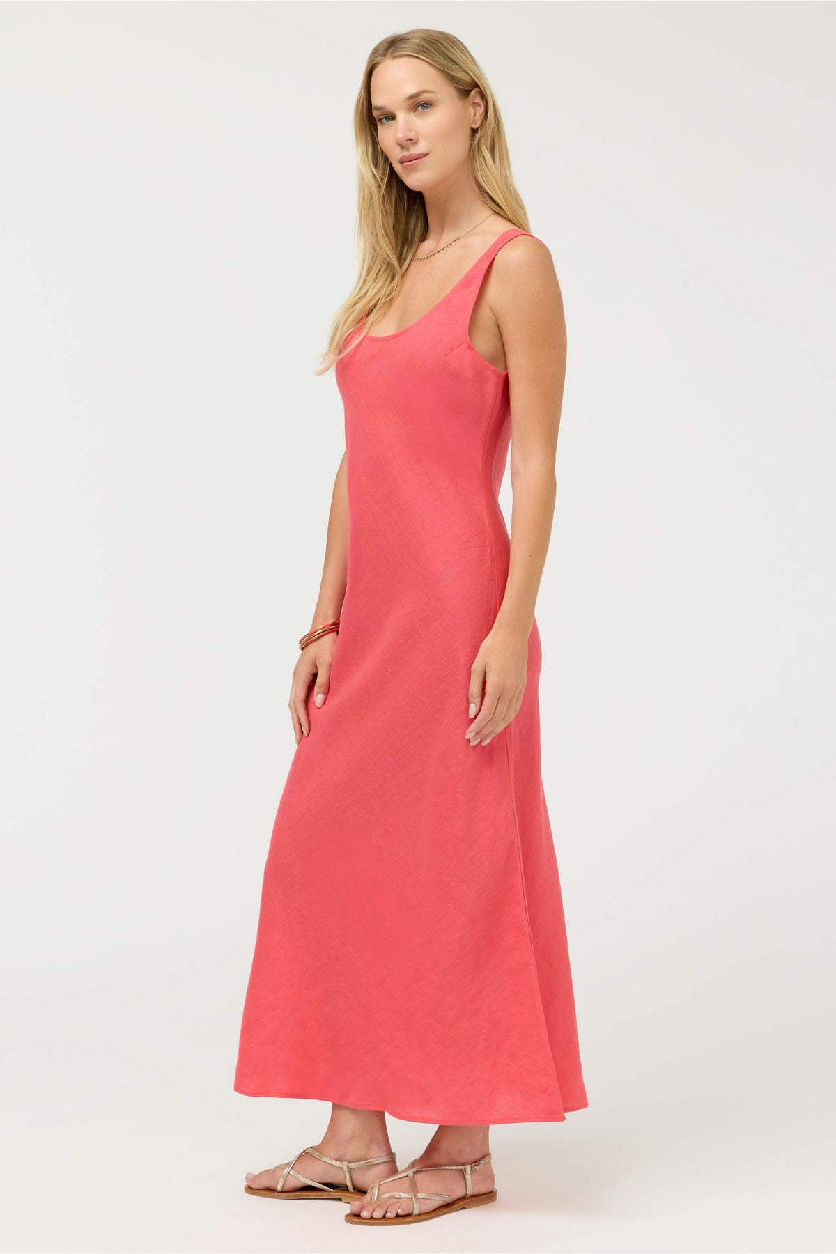 LINEN BIAS TANK DRESS