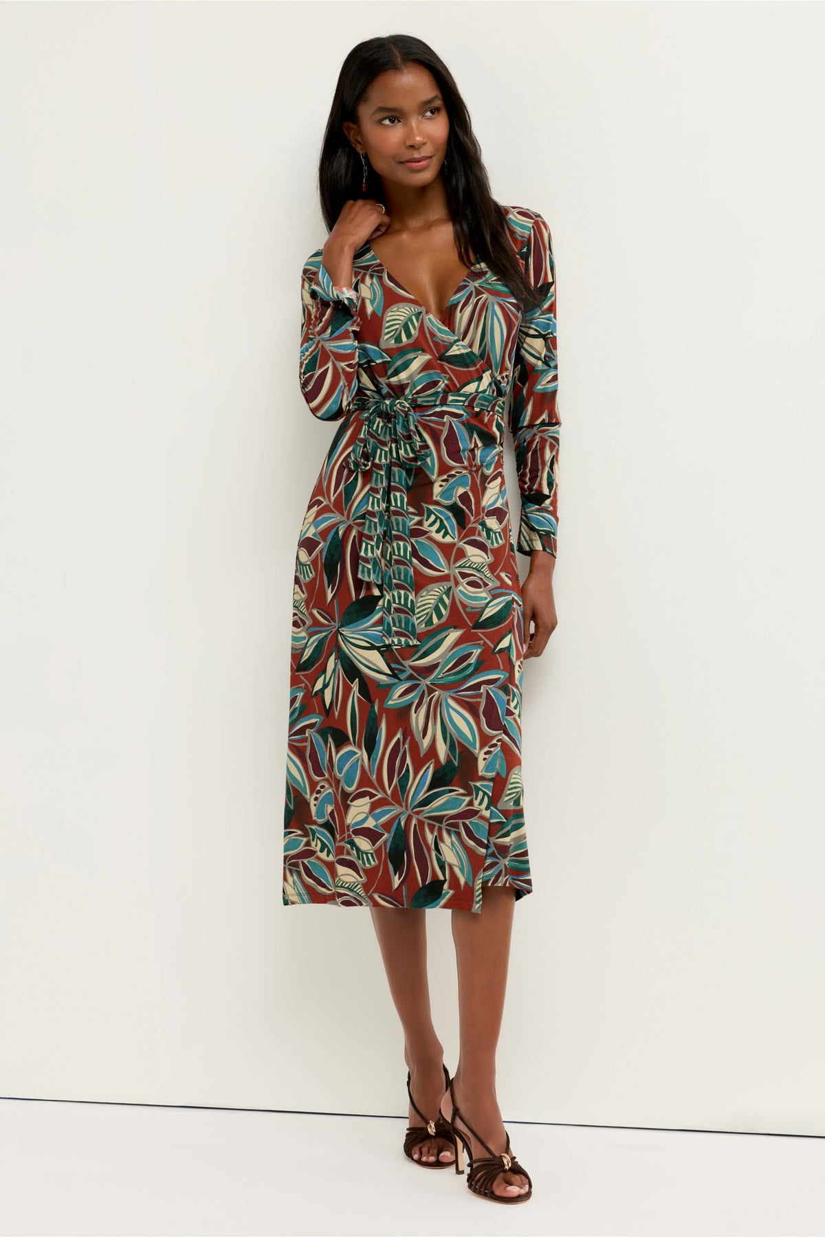 THE JANIE FAVORITE RUCHED SLEEVE WRAP DRESS