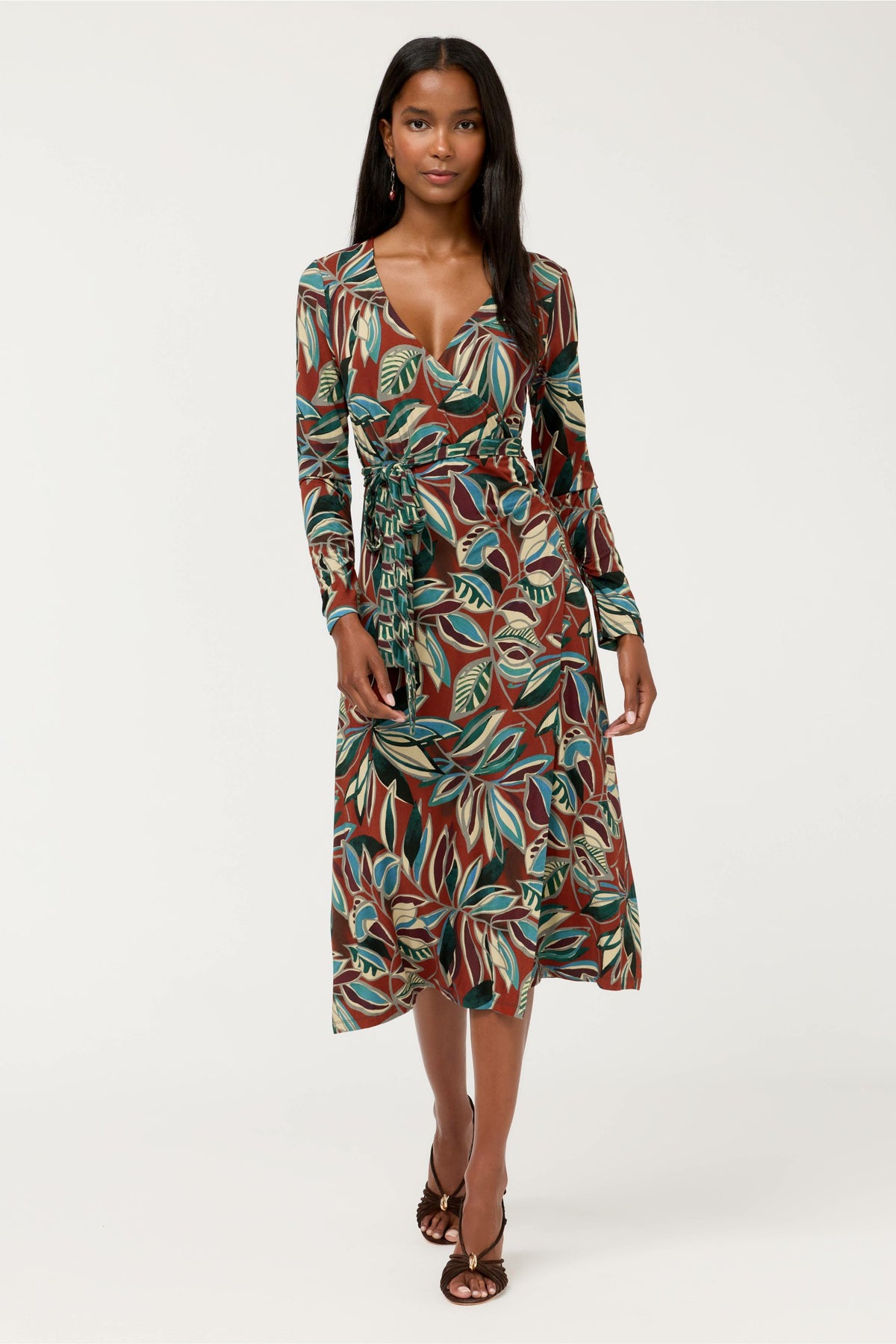 THE JANIE FAVORITE RUCHED SLEEVE WRAP DRESS