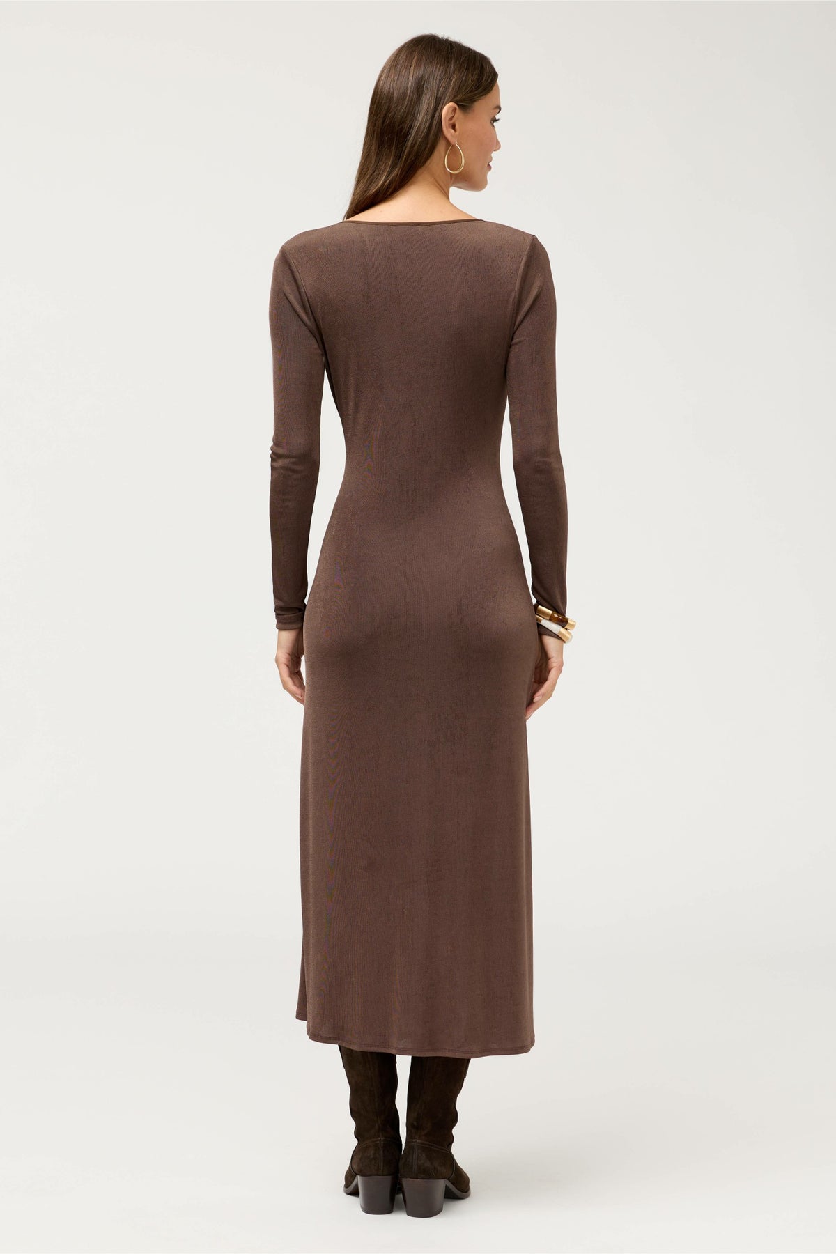 GLORYIA V-NECK MIDI DRESS