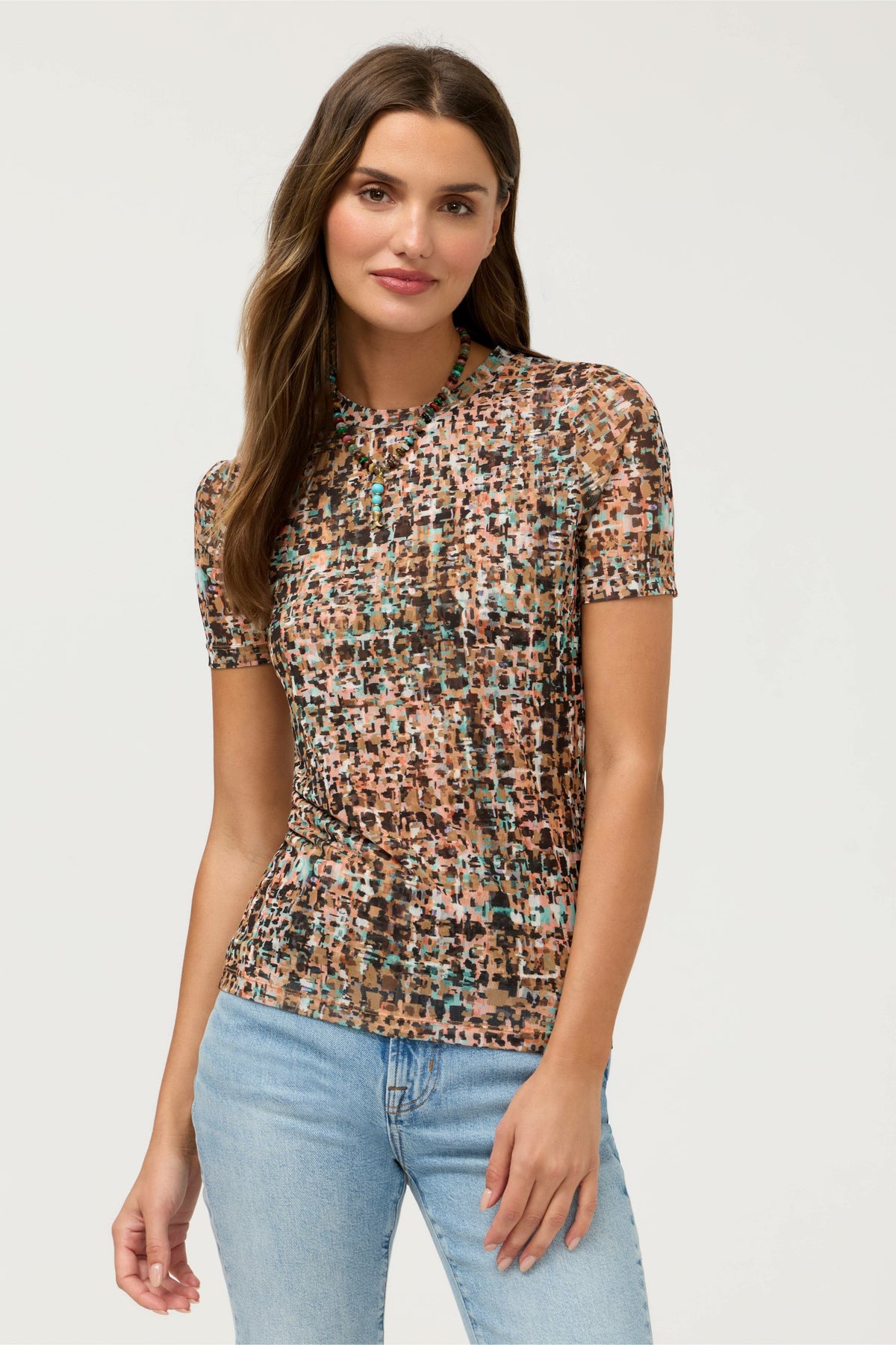 ELEANOR SHORT SLEEVE MESH TEE