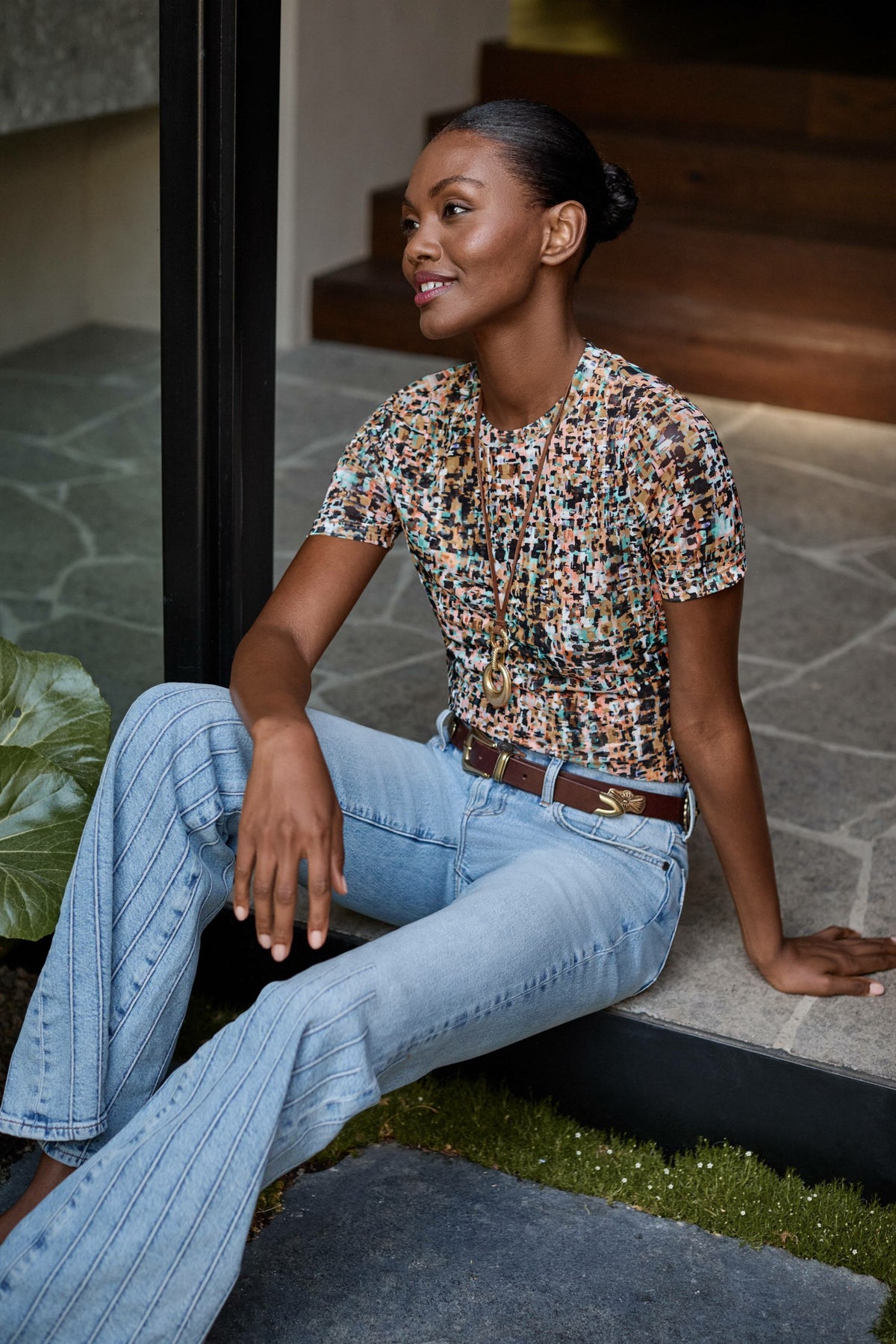 ELEANOR SHORT SLEEVE MESH TEE