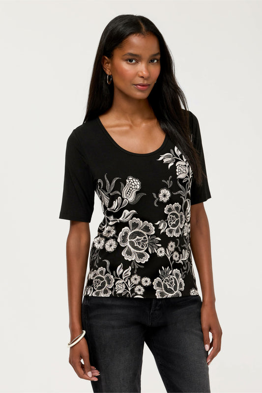 THE JANIE FAVORITE SCOOP NECK FITTED TEE