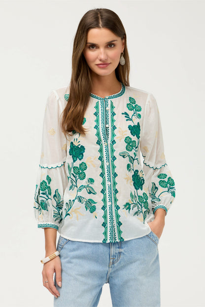 SCALLOP SLEEVE BLOUSE