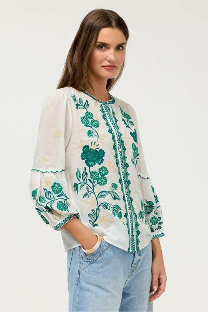 SCALLOP SLEEVE BLOUSE