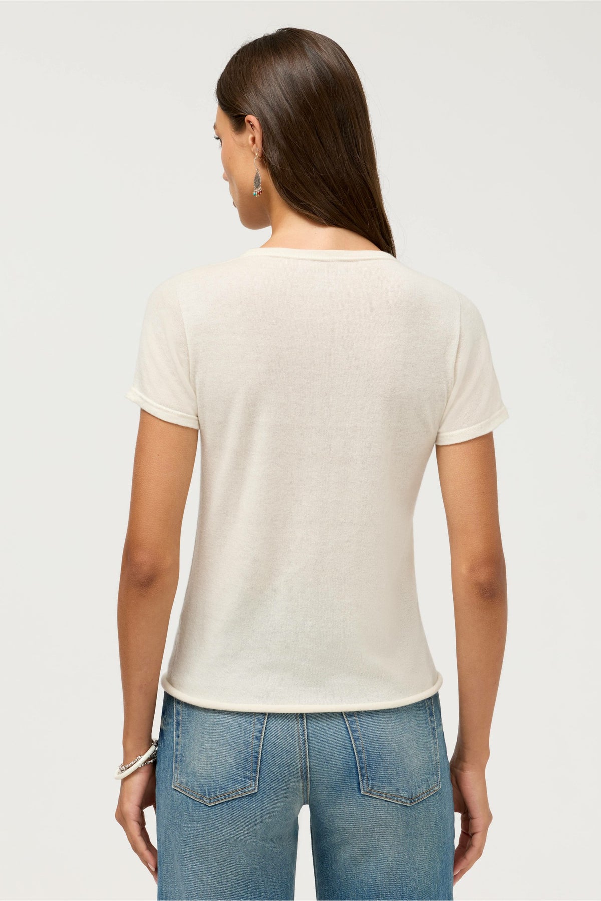CASHMERE SHORT SLEEVE CREWNECK