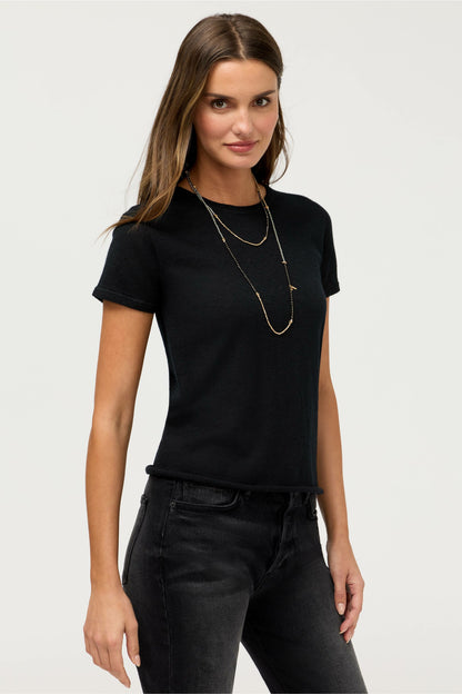 CASHMERE SHORT SLEEVE CREWNECK