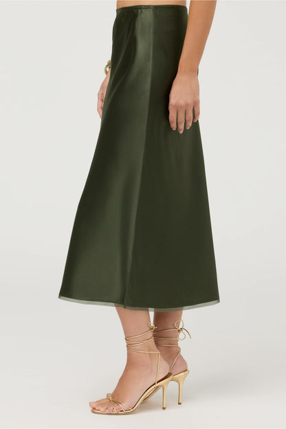 ESSENTIALS SILK BIAS SKIRT