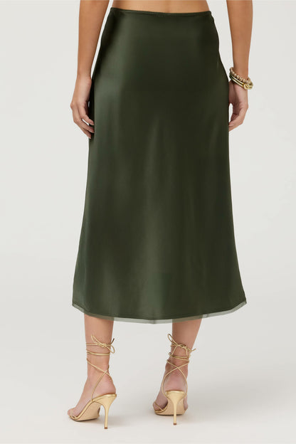 ESSENTIALS SILK BIAS SKIRT