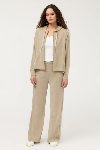 ESSENTIALS VELOUR WIDE LEG PANT