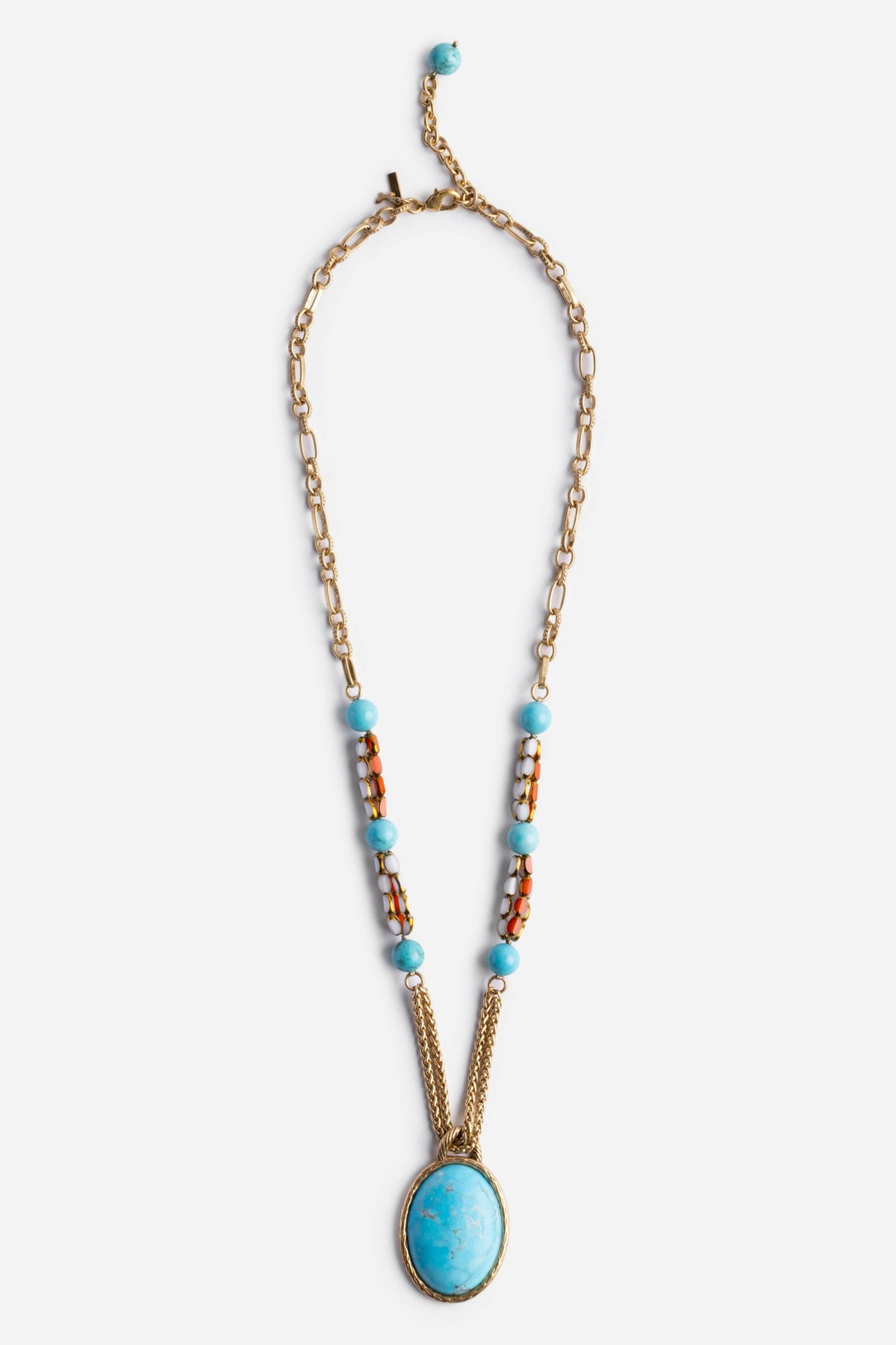 TURQUOISE MULTI BEAD NECKLACE
