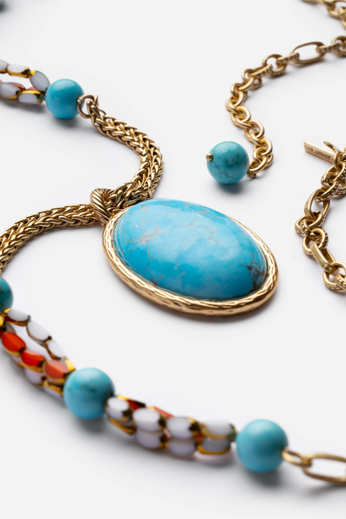 TURQUOISE MULTI BEAD NECKLACE