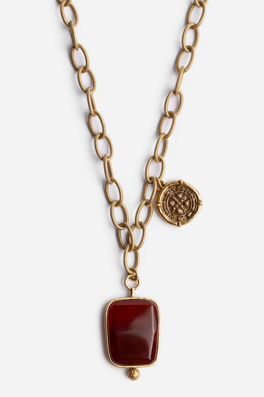 CARNELIAN PENDANT CHAIN