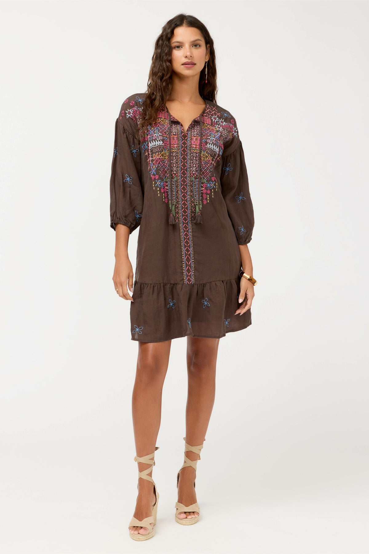 BISHOP SLEEVE FLOUNCE DRESS