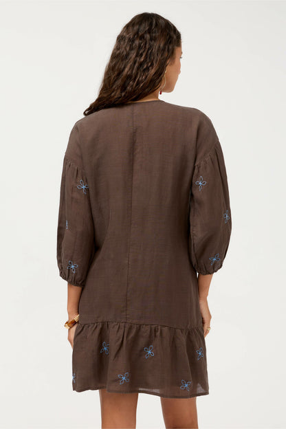 BISHOP SLEEVE FLOUNCE DRESS
