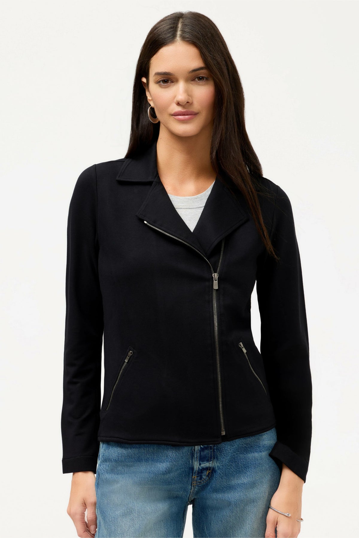 ESSENTIALS FRENCH TERRY MOTO JACKET