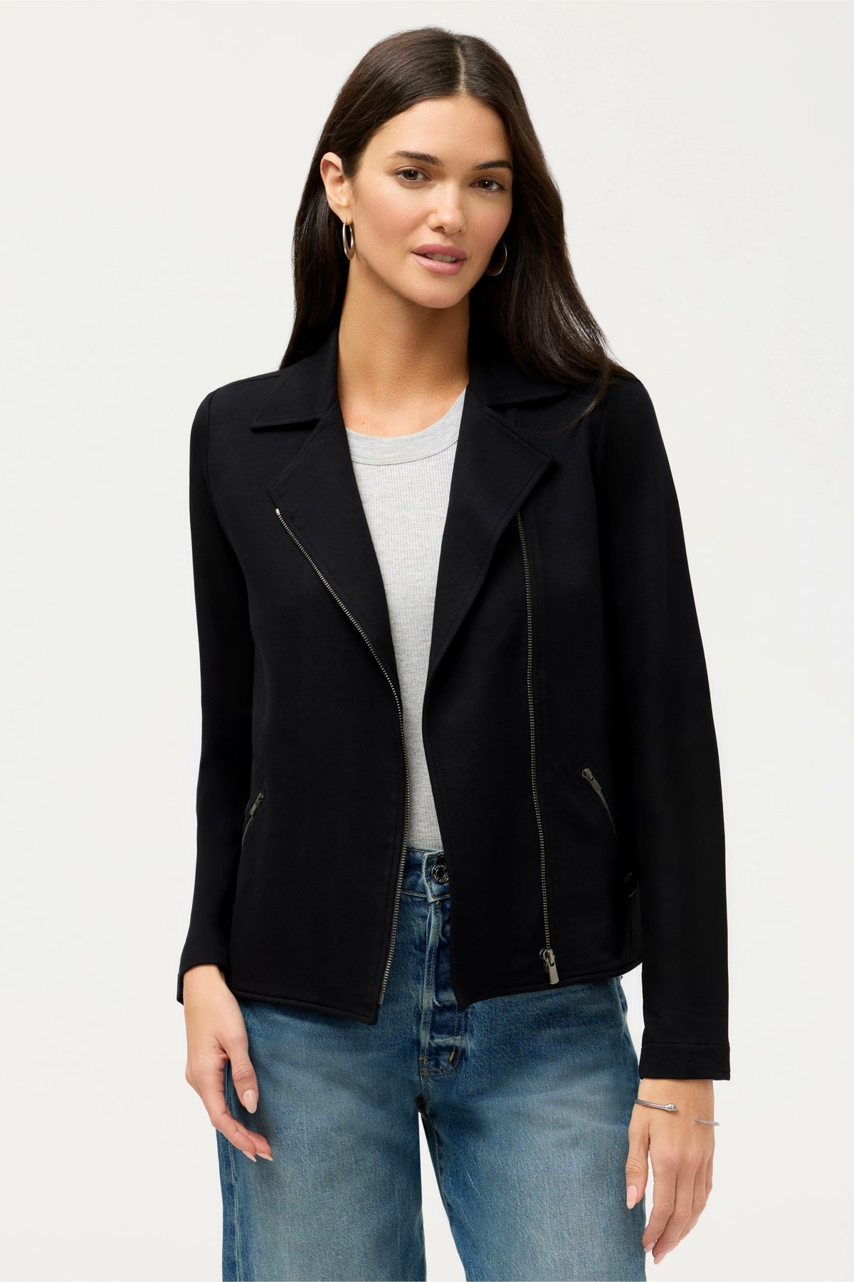 ESSENTIALS FRENCH TERRY MOTO JACKET
