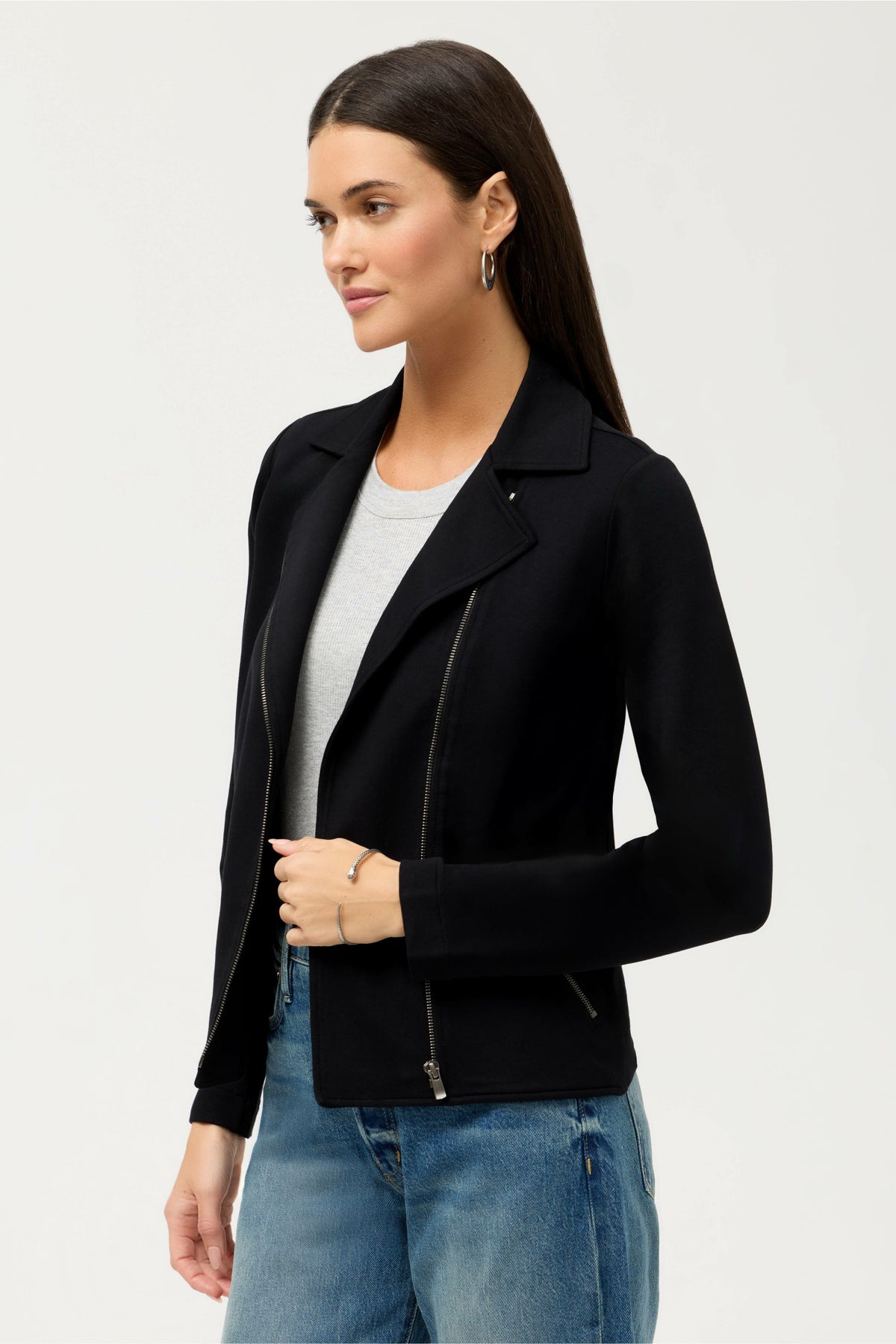 ESSENTIALS FRENCH TERRY MOTO JACKET