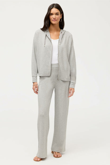 ESSENTIALS SEMI RELAXED LONG SLEEVE ZIP FRONT HOODIE