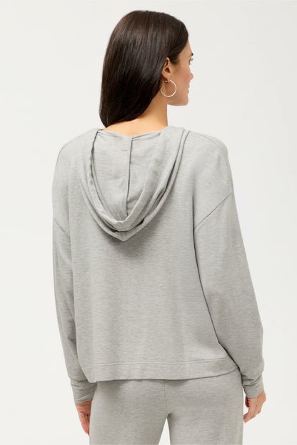 ESSENTIALS SEMI RELAXED LONG SLEEVE ZIP FRONT HOODIE