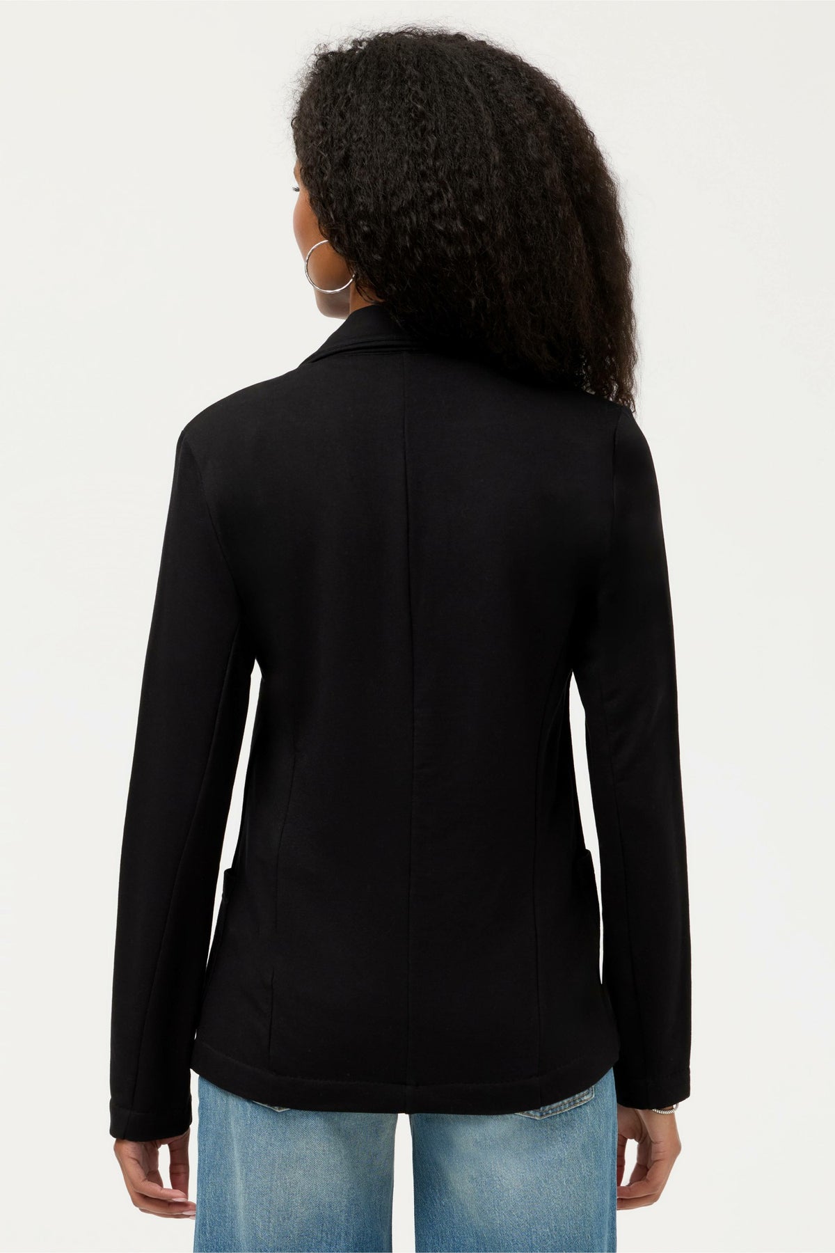 ESSENTIALS FRENCH TERRY ONE BUTTON BLAZER