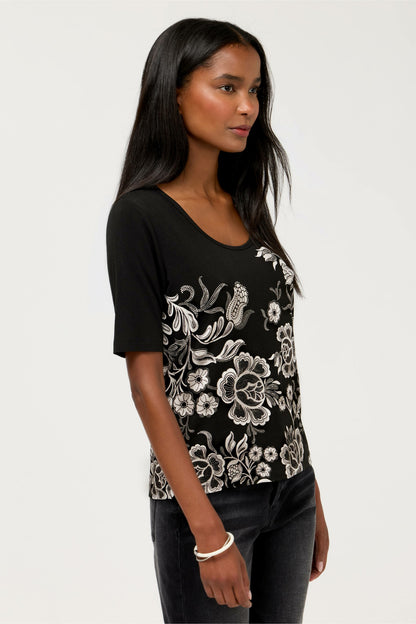 THE JANIE FAVORITE SCOOP NECK FITTED TEE