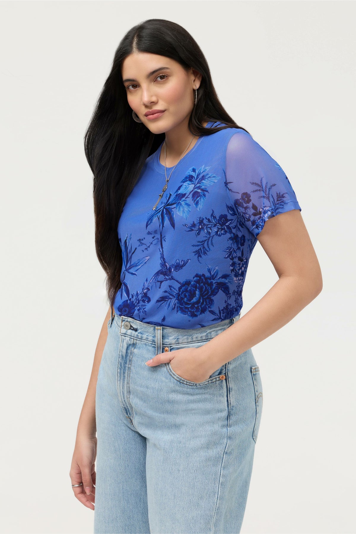 ELEANOR SHORT SLEEVE MESH TEE
