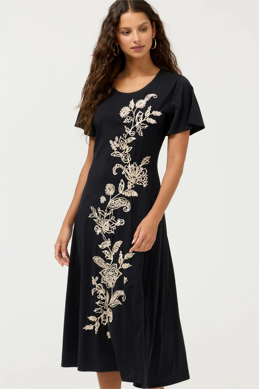 FLUTTER SLEEVE KNIT DRESS