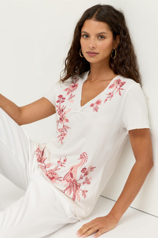 PLEAT FRONT TEE