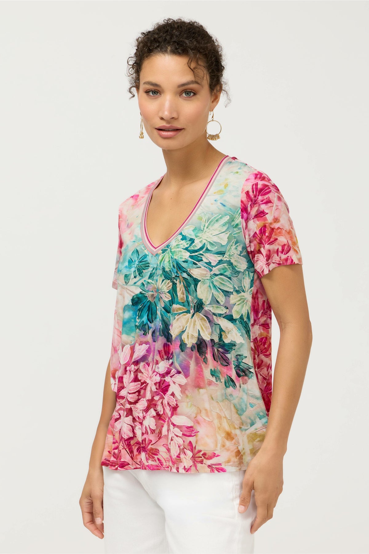The Janie Favorite Short Sleeve V-Neck Swing Tee