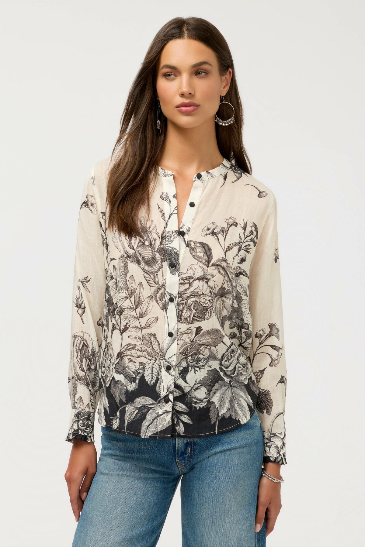 RUFFLE CUFF BLOUSE