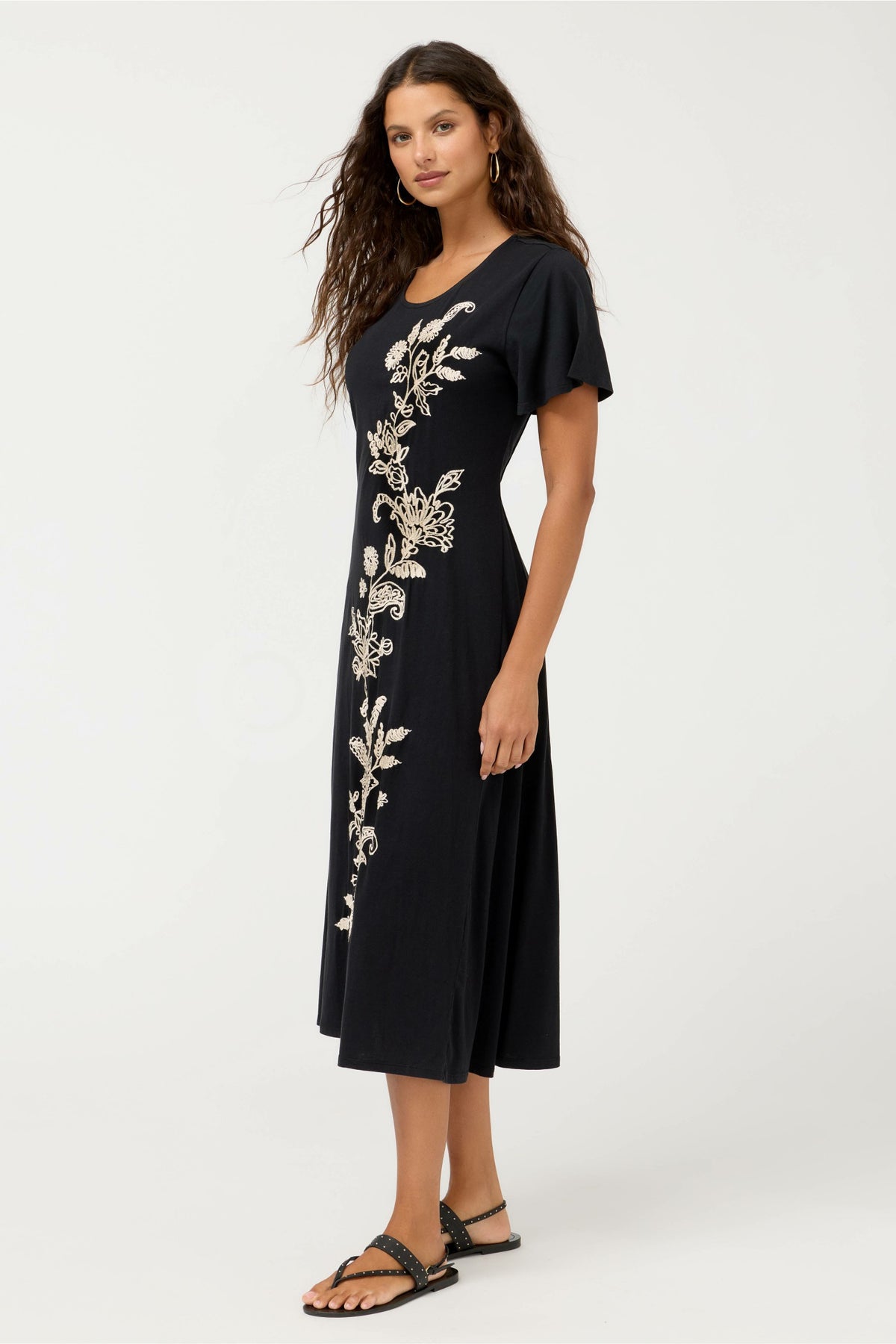 FLUTTER SLEEVE KNIT DRESS
