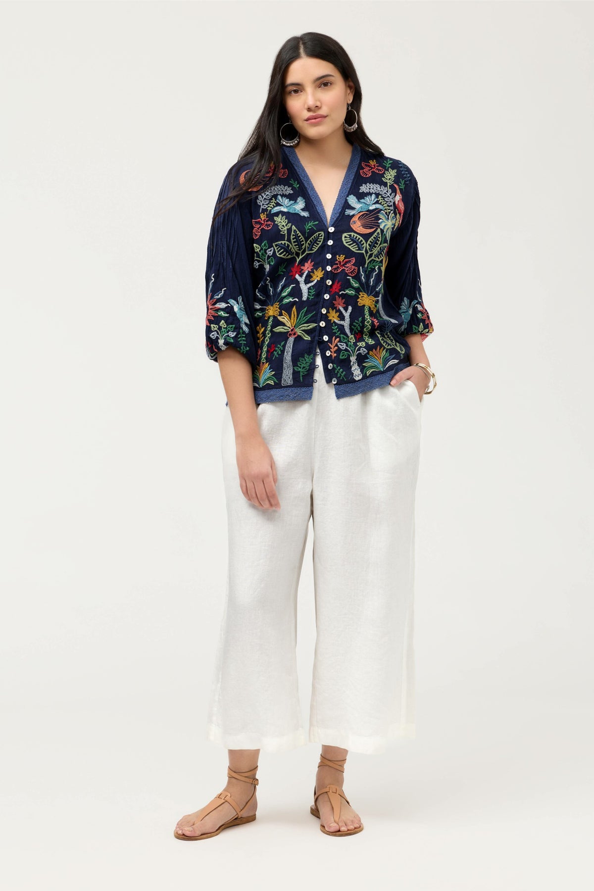CROPPED LINEN PANT