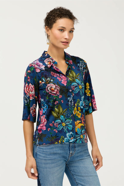 THE JANIE FAVORITE KIMONO SLEEVE BUTTON FRONT TOP