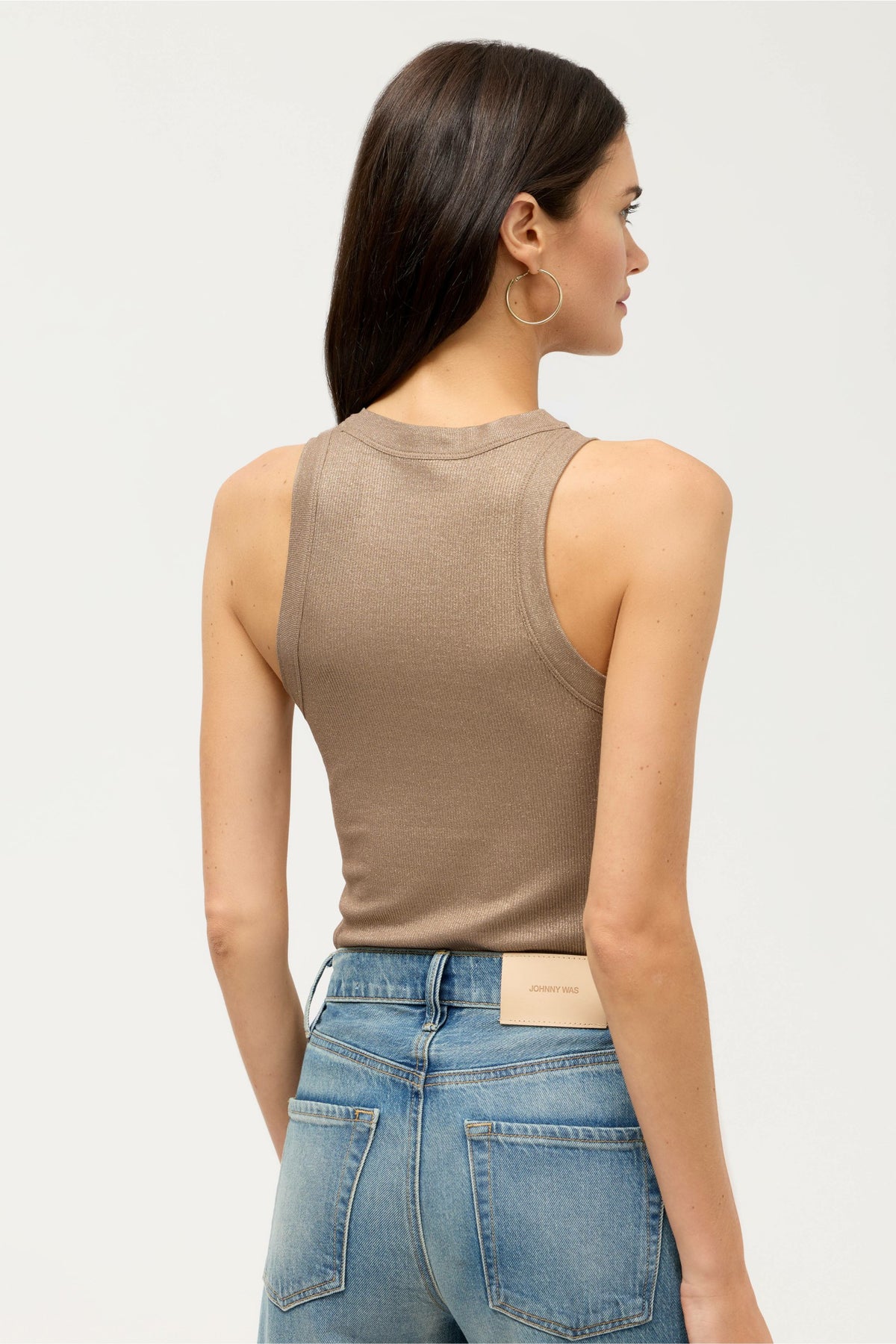 ESSENTIALS METALLIC BABY RIB CREWNECK TANK