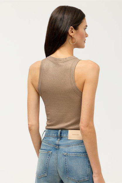 ESSENTIALS METALLIC BABY RIB CREWNECK TANK