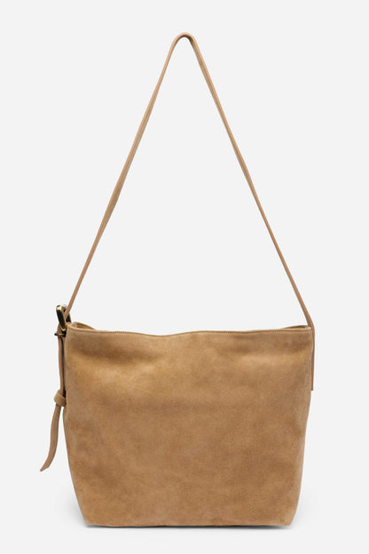 ITALIAN SUEDE CROSSBODY BUCKET BAG
