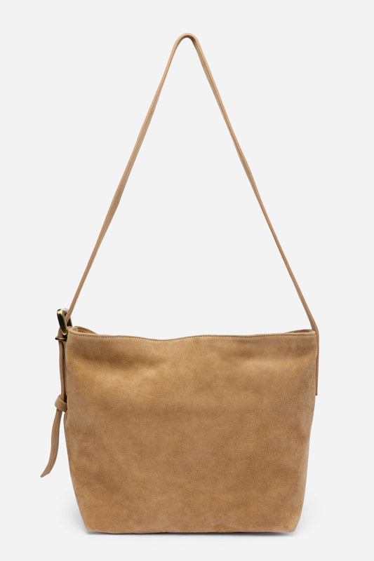 ITALIAN SUEDE CROSSBODY BUCKET BAG