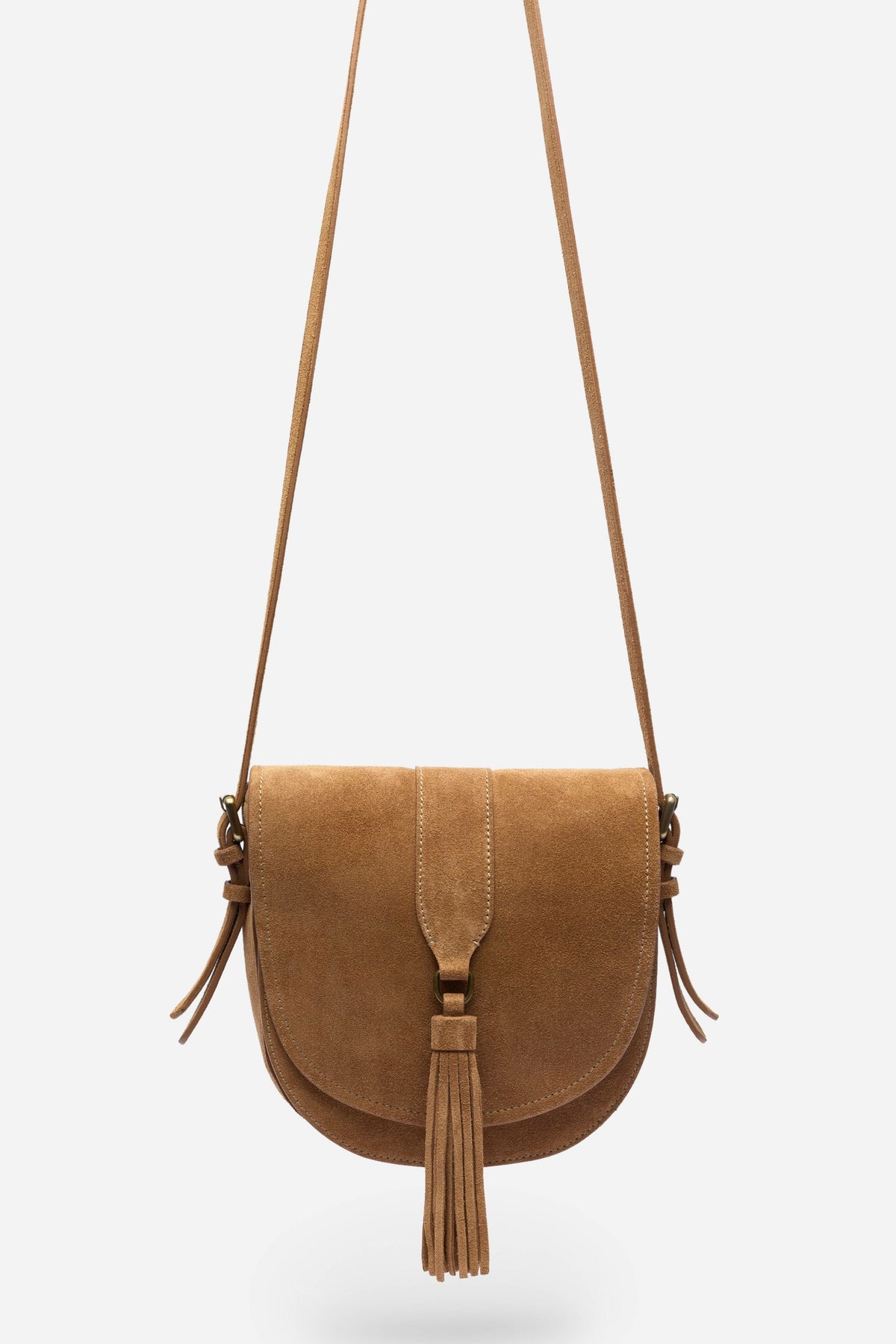 ITALIAN SUEDE BUCKLE SADDLE BAG