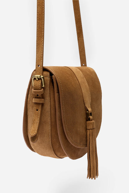 ITALIAN SUEDE BUCKLE SADDLE BAG